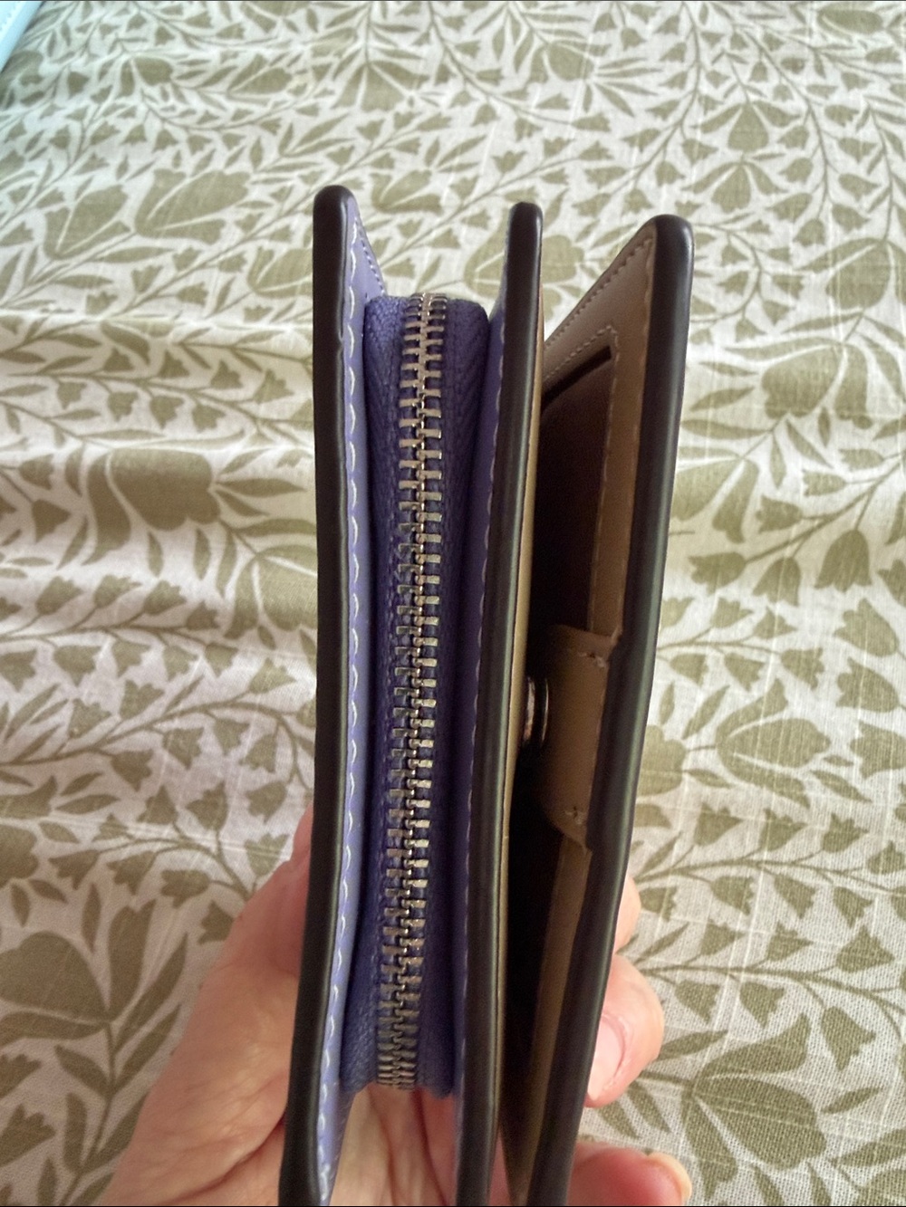 Coach Checkerboard Small Wallet in Purple and Cream - Picture 7 of 8